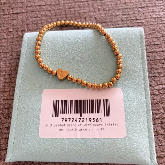 Mint and Lily Gold Beaded Initial L Bracelet - Picture 3 of 4